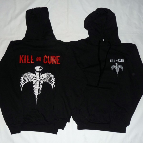 Kill or cure sweat hoodie front back 1