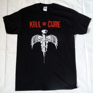 Kill or Cure men's black T-Shirt red/white print