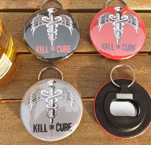 Kill or Cure Bottle Opener Keyring